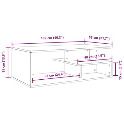 vidaXL Stolić za kavu crni 102 x 55 x 35 od konstruiranog drva