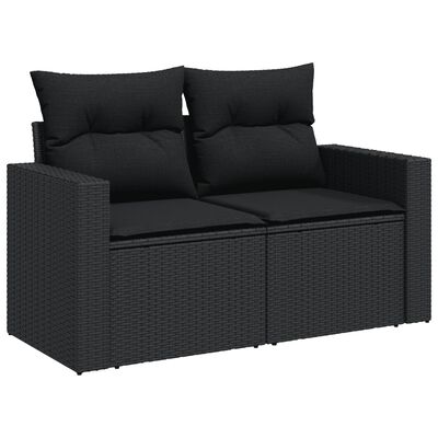 vidaXL 4-dijelni set vrtnih sofa od poliratana s jastucima crni