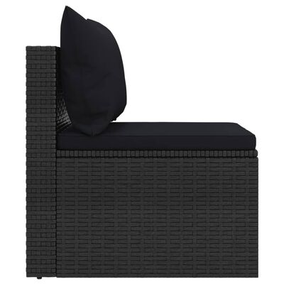 vidaXL 4-dijelni set vrtnih sofa od poliratana s jastucima crni