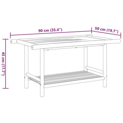 vidaXL Stolić za kavu 90 x 50 x 45 cm bambus