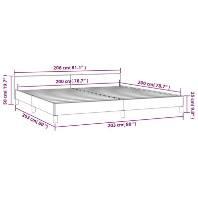 vidaXL Okvir za krevet bez madraca tamnosmeđi 200x200 cm od tkanine