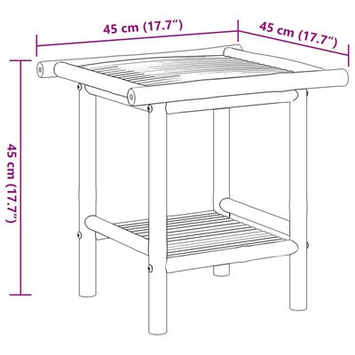 vidaXL Stolić za kavu 45 x 45 x 45 cm od bambusa