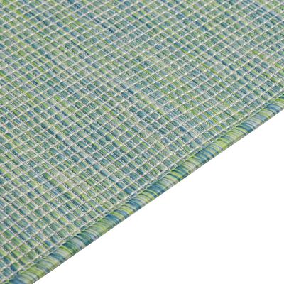 vidaXL Vanjski tepih ravnog tkanja 140 x 200 cm tirkizni