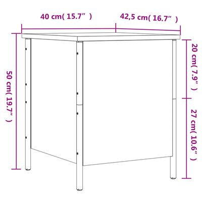 vidaXL Klupa za pohranu boja hrasta 40x42,5x50cm od konstruiranog drva