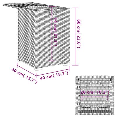 vidaXL Pokrovni stol za spremnik propana bež 40x40x60 cm od poliratana