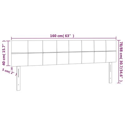 vidaXL Uzglavlja 2 kom crna 80x5x78/88 cm od tkanine