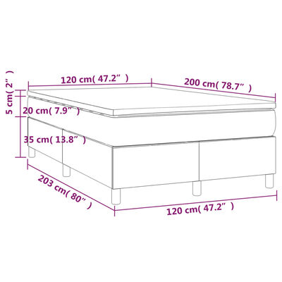 vidaXL Box spring krevet s madracem crni 120 x 200 cm baršunasti