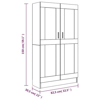 vidaXL Ormarić za knjige boja dimljenog hrasta 82,5x30,5x150 cm drveni