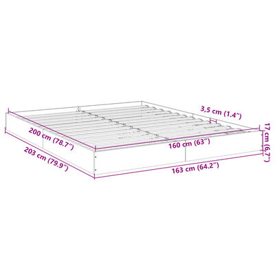 vidaXL Okvir kreveta boja hrasta 160 x 200 cm od konstruiranog drva