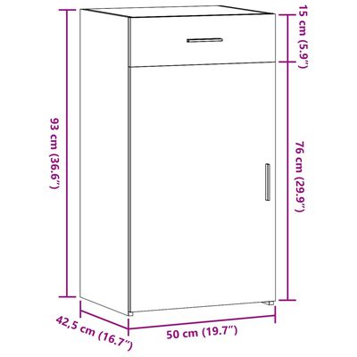 vidaXL Komoda smeđa boja hrasta 50 x 42,5 x 93 cm konstruirano drvo