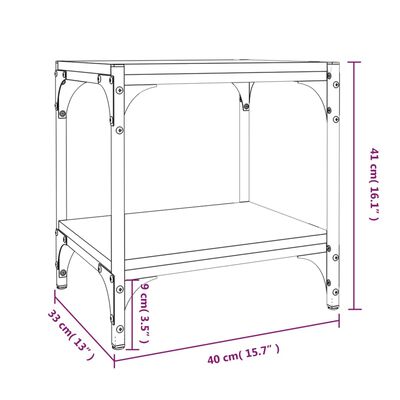 vidaXL TV ormarić boja hrasta 40x33x41 cm konstruirano drvo i čelik