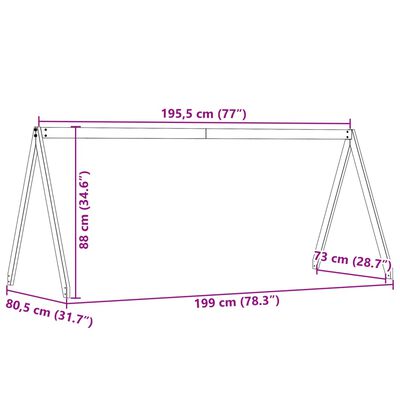 vidaXL Krov za dječji krevet bijeli 199x80,5x88 cm masivna borovina