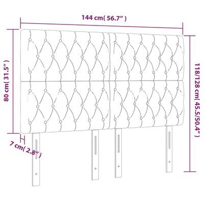 vidaXL Uzglavlja 4 kom krem 72x7x78/88 cm od tkanine