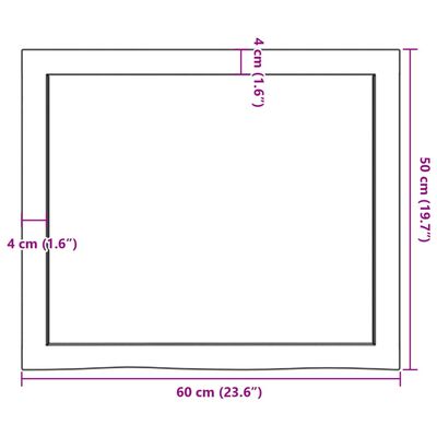 vidaXL Zidna polica tamnosmeđa 60x50x(2-4) cm od obrađene hrastovine