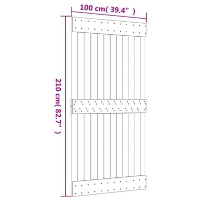 vidaXL Klizna vrata s priborom za montažu 100x210 cm masivna borovina