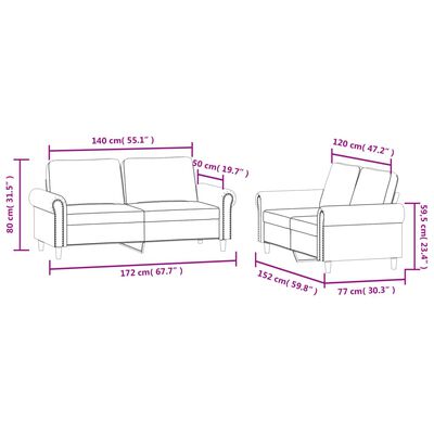 vidaXL 2-dijelni set sofa s jastucima crni baršunasti