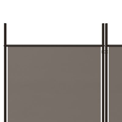 vidaXL Sobna pregrada s 4 panela antracit 698 x 180 cm od tkanine