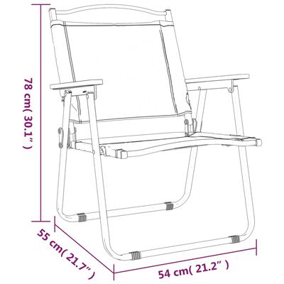 vidaXL Stolice za kampiranje 2 kom bež 54x55x59 cm od tkanine oxford