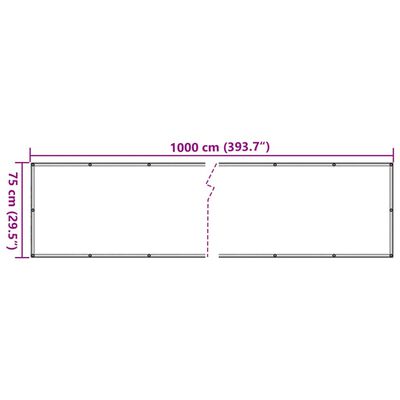 vidaXL Balkonski zaslon za privatnost s izgledom kamena 1000x75 cm PVC