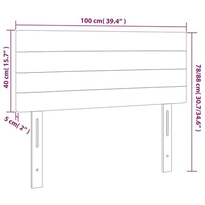 vidaXL Uzglavlje plavo 100x5x78/88 cm od tkanine