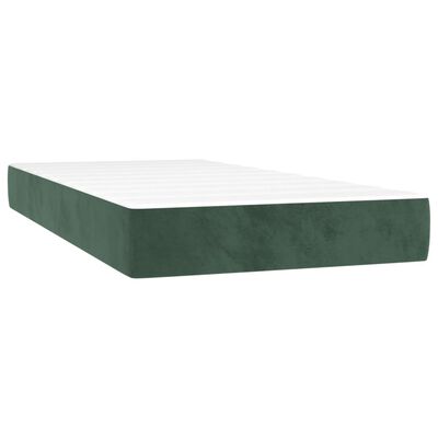 vidaXL Box spring krevet s madracem tamnozeleni 90x190 cm baršunasti