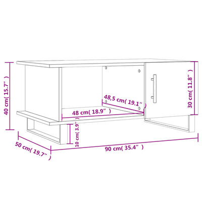 vidaXL Stolić za kavu boja hrasta 90x50x40 cm konstruirano drvo