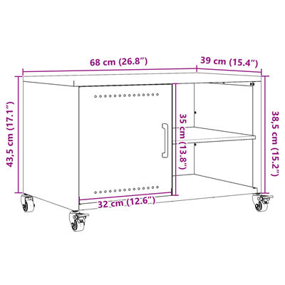 vidaXL TV ormarić antracit 68x39x43,5 cm hladno valjani čelik