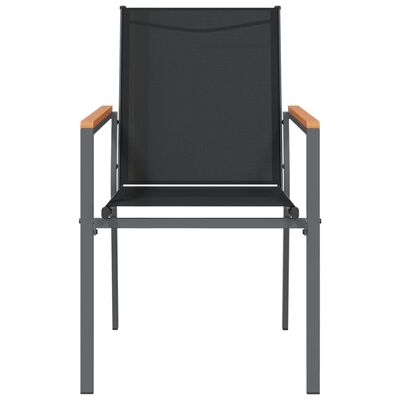 vidaXL Vrtne stolice 4 kom crne 55 x 61,5 x 90 cm tekstilen i čelik