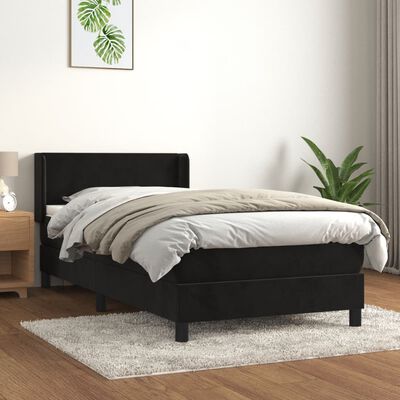 vidaXL Box spring krevet s madracem crni 80 x 200 cm baršunasti