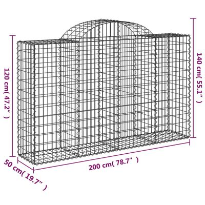 vidaXL Lučne gabionske košare 10kom 200x50x120/140cm pocinčano željezo