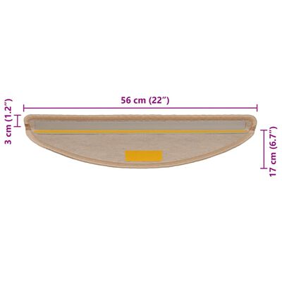 vidaXL Samoljepljivi otirači za stepenice 15 kom 56x17x3 cm svjetlobež