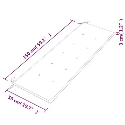 vidaXL Klupa Batavia s jastukom s uzorkom lišća 150 cm od tikovine