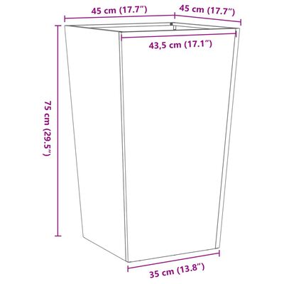 vidaXL Vrtne sadilice 2 kom 45x45x75 m od pocinčanog čelika