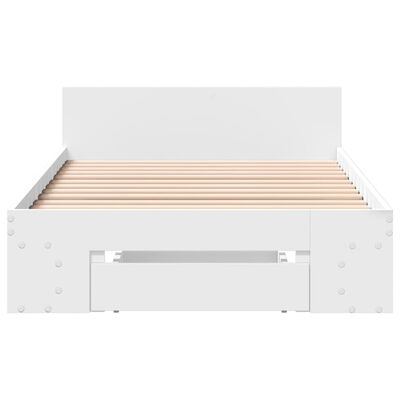 vidaXL Okvir za krevet s ladicom bijeli 100x200 cm konstruirano drvo