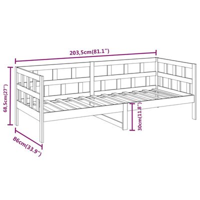 vidaXL Dnevni ležaj od masivne borovine smeđa boja meda 80 x 200 cm