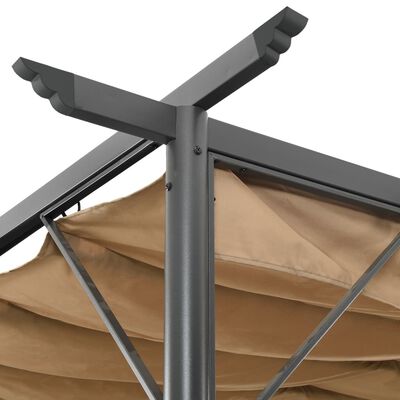 vidaXL Pergola s pomičnim krovom smeđe-siva 3 x 3 m čelična 180 g/m²