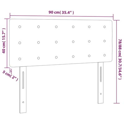 vidaXL Uzglavlje zeleno 90x5x78/88 cm od tkanine