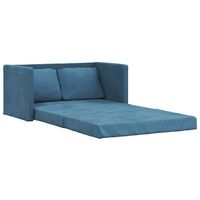 vidaXL Podni kauč na razvlačenje 2-u-1 plavi 122x204x55 cm baršunasti