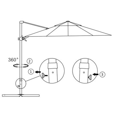 vidaXL Konzolni vrtni suncobran s aluminijskim stupom 250x250cm zeleni