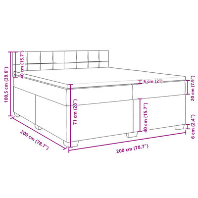 vidaXL Krevet s oprugama i madracem svjetlosivi 200 x 200cm od tkanine