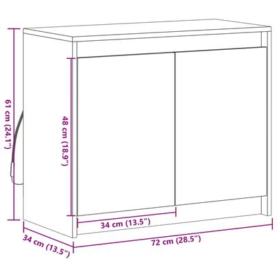 vidaXL Komoda s LED boja hrasta sonome 72x34x61 cm konstruirano drvo