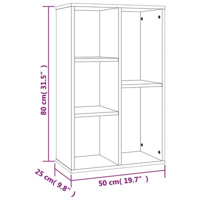 vidaXL Ormarić za knjige / komoda smeđa boja hrasta 50x25x80 cm drveni