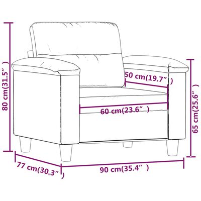 vidaXL Fotelja svjetlosiva 60 cm od mikrovlakana