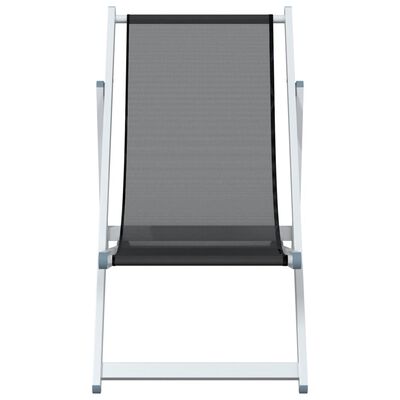 vidaXL Sklopive stolice za plažu 2 kom sive od aluminija i tekstilena