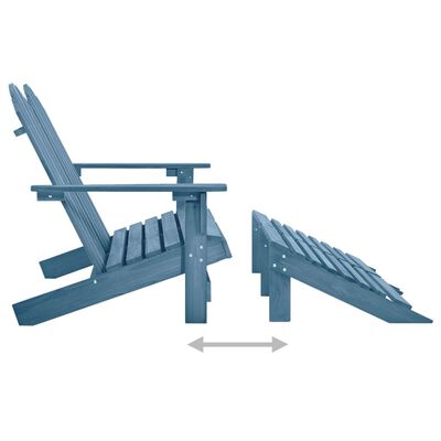 vidaXL Vrtni dvosjed Adirondack od jelovine s otomanom plavi