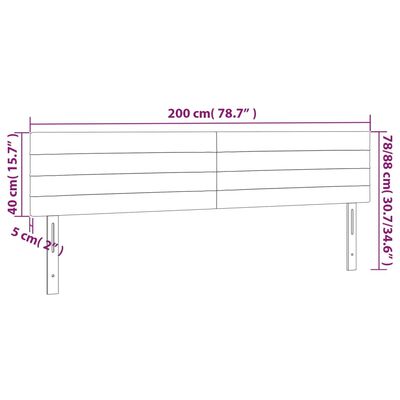 vidaXL Uzglavlja 2 kom svjetlosiva 100x5x78/88 cm od tkanine