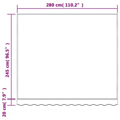 vidaXL Zamjenska tkanina za tendu raznobojna prugasta 3x2,5 m