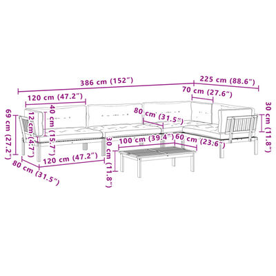 vidaXL 5-dijelna set vrtnih sofa od paleta s jastucima od drva bagrema