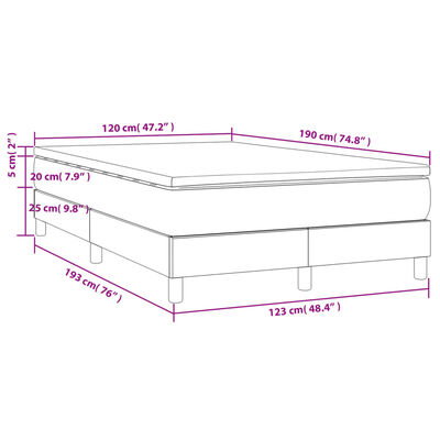 vidaXL Krevet box spring s madracem krem 120 x 190 cm od tkanine