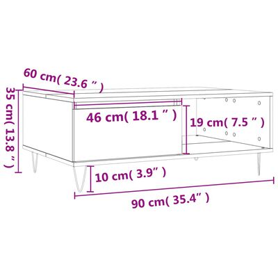 vidaXL Stolić za kavu boja hrasta sonome 90x60x35 cm konstruirano drvo